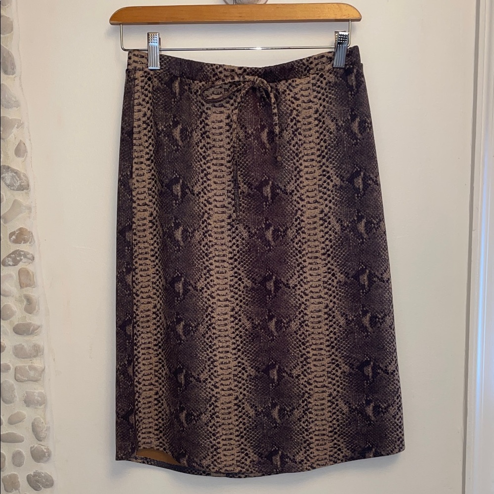 Sweet Claire Brown Snake Print Pencil Skirt
